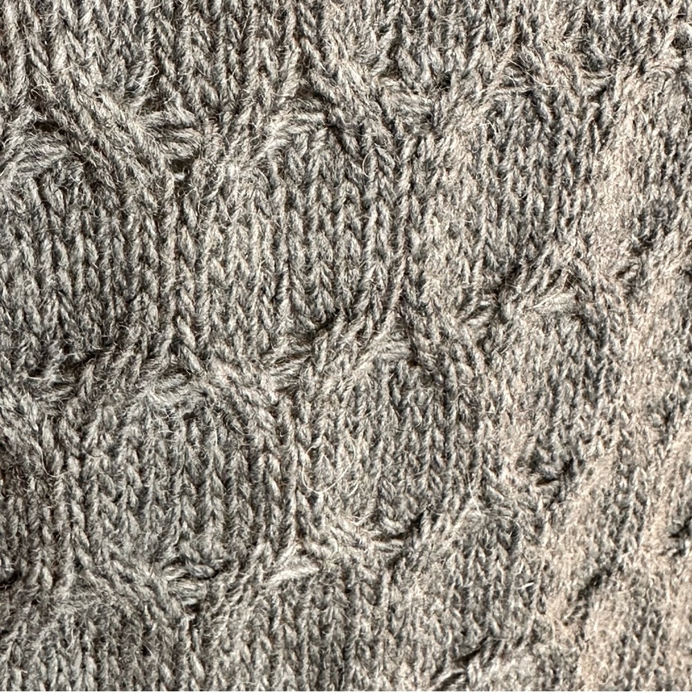 Cable Knit Poncho Sweater - Gray - Picture 7 of 10